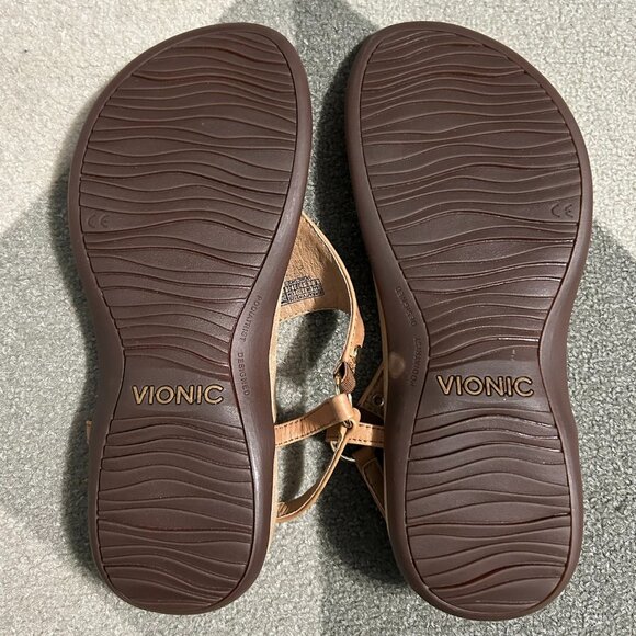 Vionic Rest Kirra Tan/Brown Backstrap Sandals Women's Size 8 - Picture 11 of 12